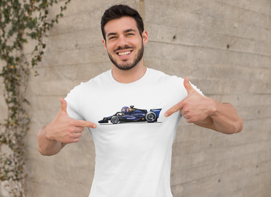 Alex Albon 23 Williams Cartoon Car F1 - Formula 1 T-Shirt - Racing Motorsport