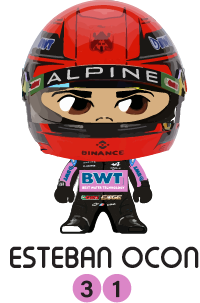 Esteban Ocon 31 T-Shirt - Alpine F1 Cartoon Helmet, Formula 1 Gift