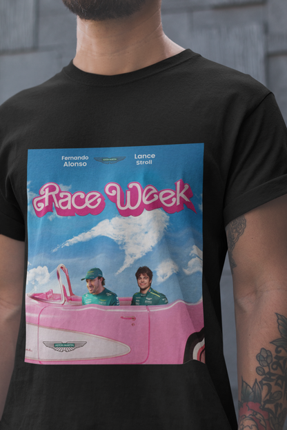 Fernando Alonso & Lance Stroll T-Shirt - Aston Martin F1 Formula 1 Barbie car