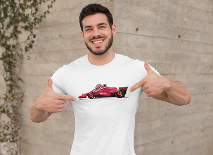 Charles Leclerc 16 Ferrari Cartoon Car F1 - Formula 1 T-Shirt - Racing