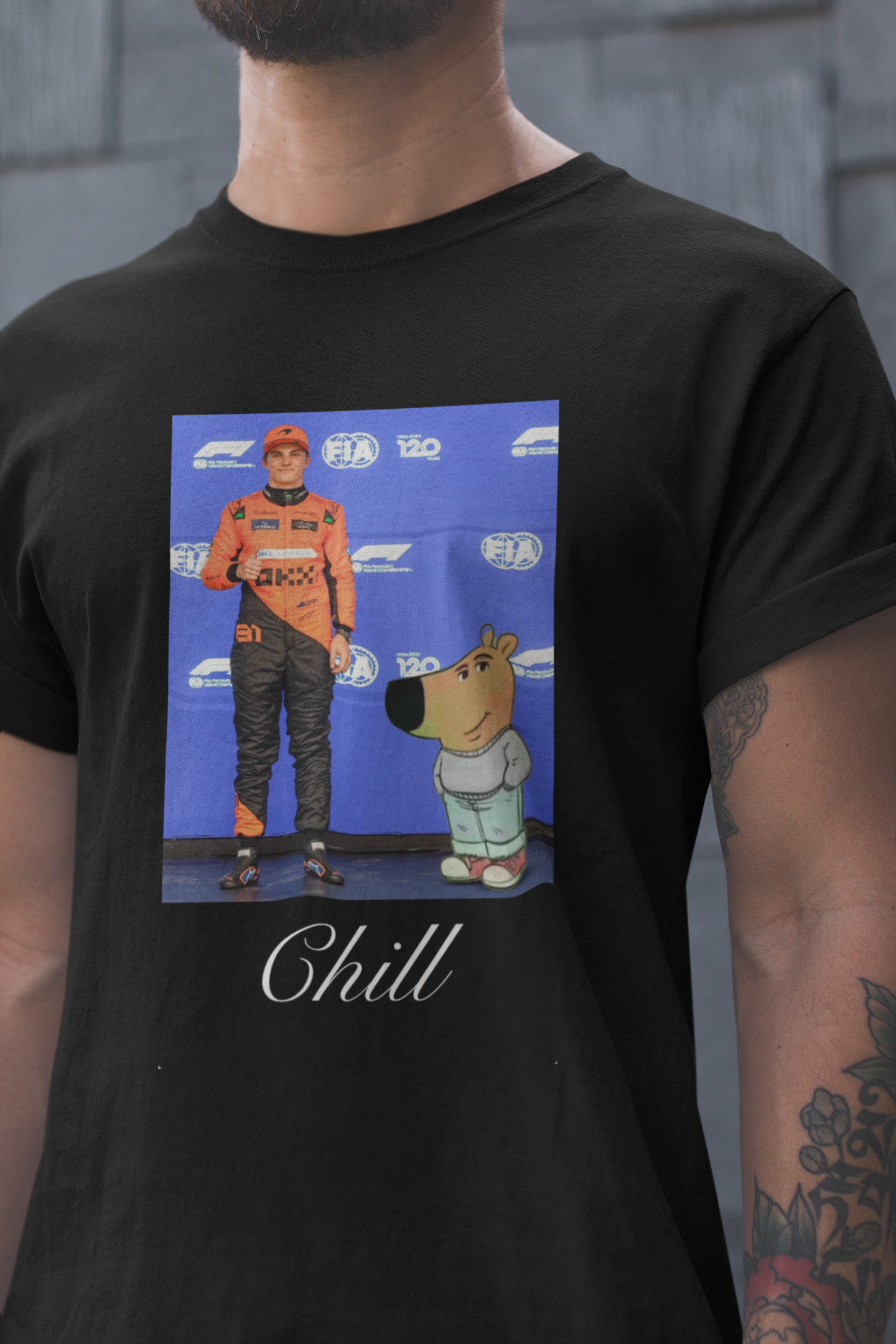 Oscar Piastri - A chill guy Meme Tshirt