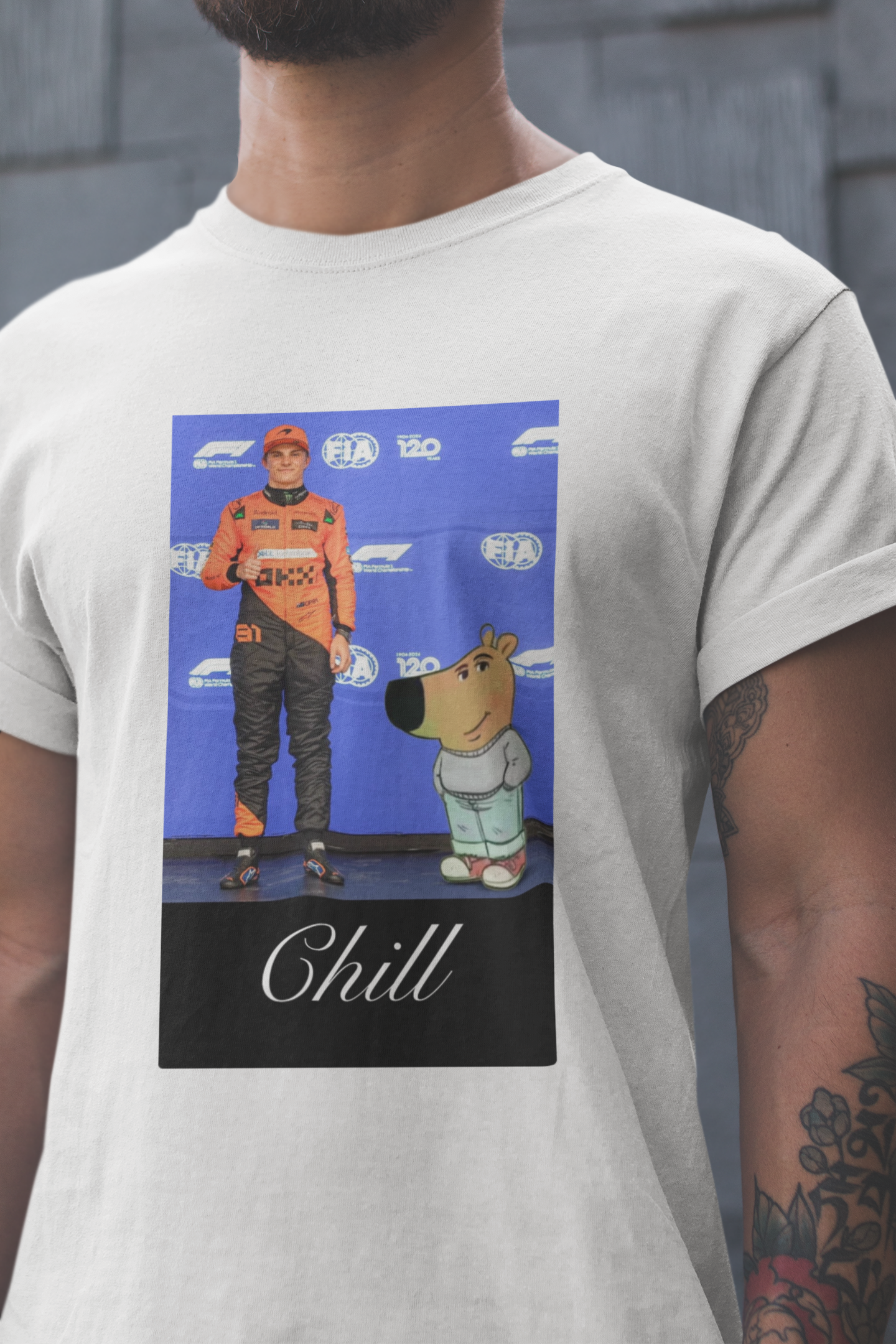 Oscar Piastri - A chill guy Meme Tshirt