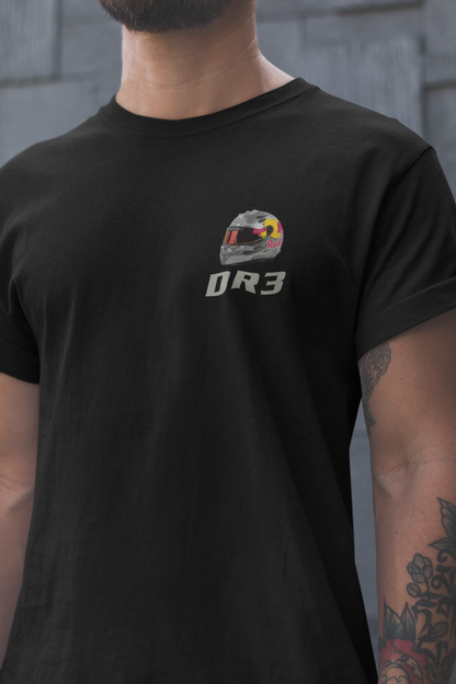 Daniel Ricciardo 3 DR3 T-Shirt - Visa RB F1 Helmet, Formula 1 Racing Motorsport