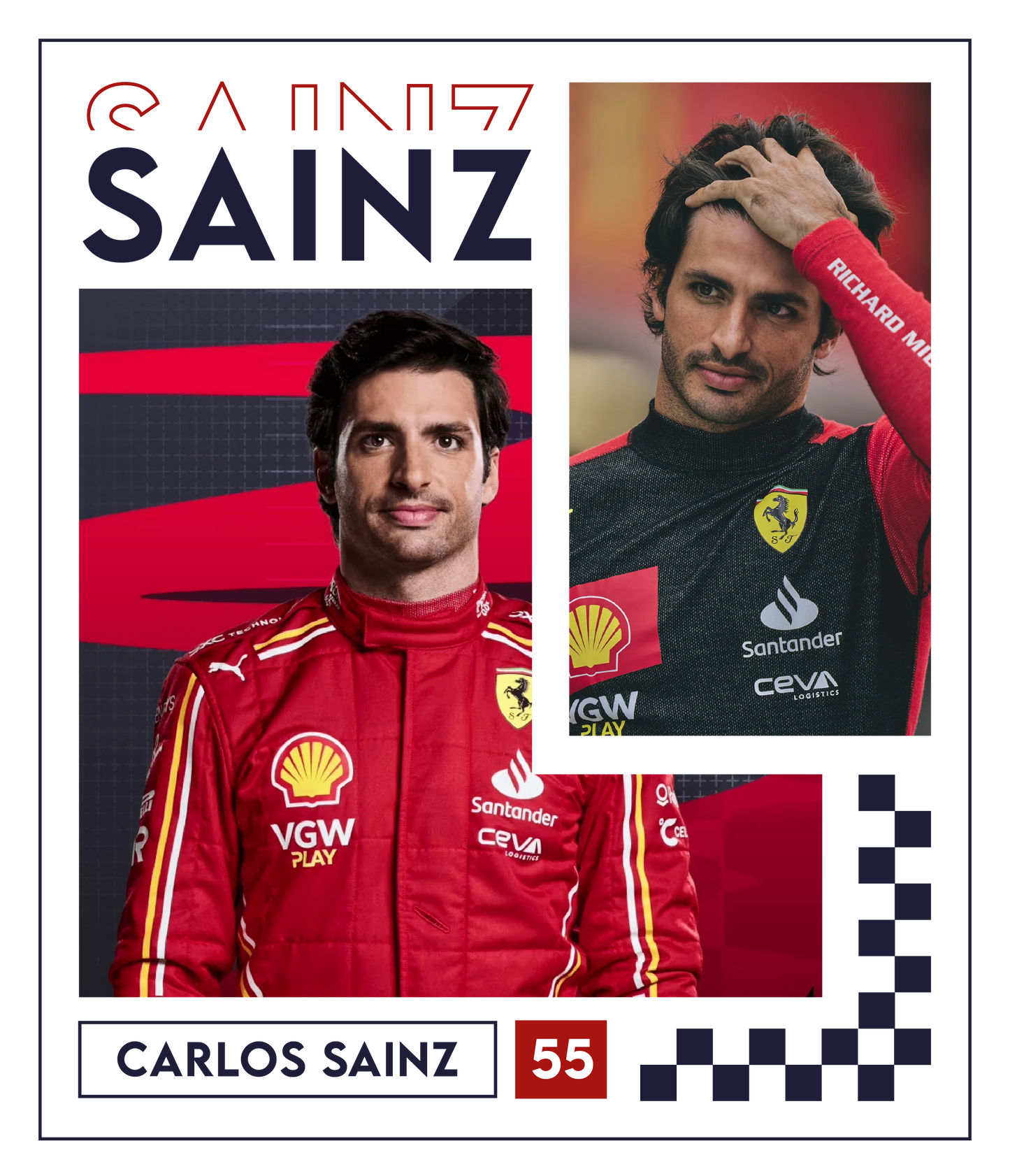 Carlos Sainz 55 Special Design T-Shirt - CS55 Ferrari F1 Formula 1 Gift