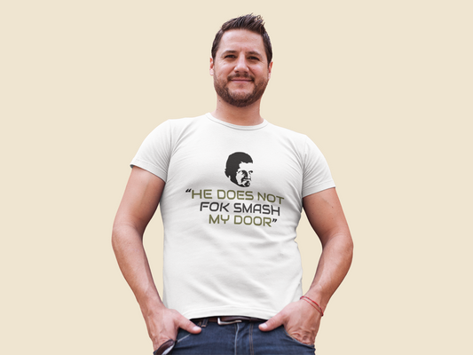 Guenther Steiner - He Does Not Fok Smash My Door F1 T-Shirt Haas Formula 1