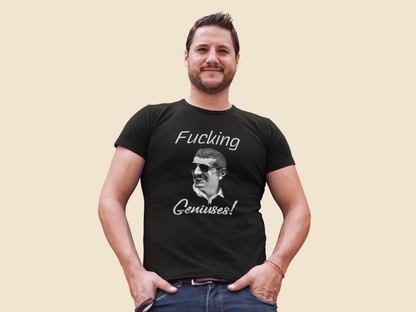 Guenther Steiner - Fucking Geniuses F1 T-Shirt Haas Formula 1 - Black