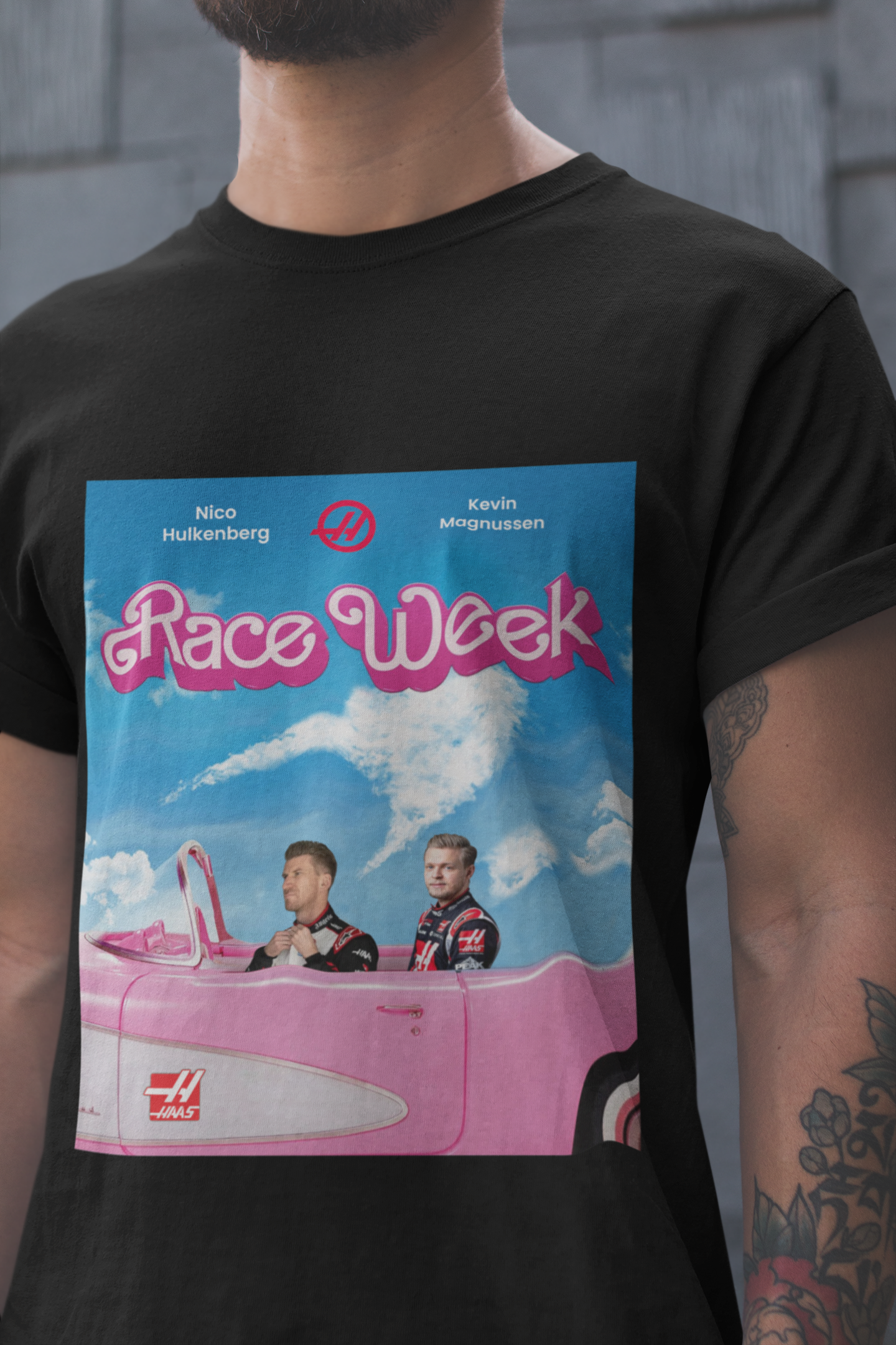 Nico Hulkenberg & Kevin Magnussen T-Shirt - Haas F1 Formula 1 Barbie car Funny