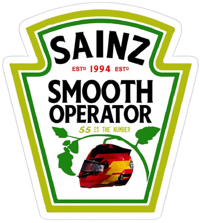 Sainz Tomato Sauce Label Tshirt - Smooth Operator Funny Meme CS55 Carlos Sainz Ferrari Formula 1 F1 Gift Motorsport Grand Prix