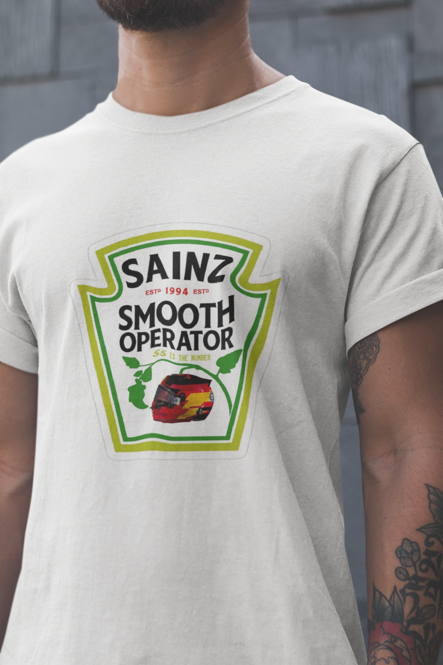 Sainz Tomato Sauce Label Tshirt - Smooth Operator Funny Meme CS55 Carlos Sainz Ferrari Formula 1 F1 Gift Motorsport Grand Prix