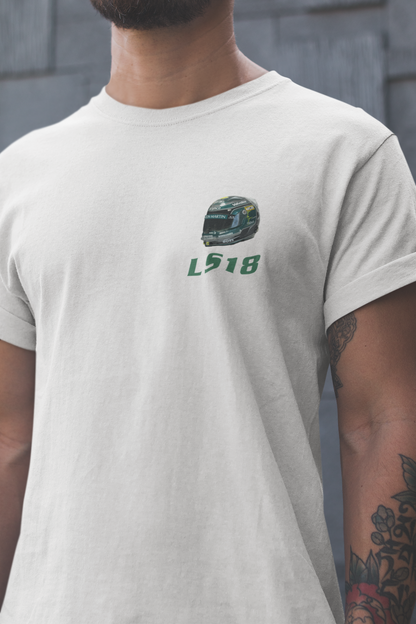 Lance Stroll 18 LS18 T-Shirt - Aston Martin F1 Helmet, Formula 1 Racing