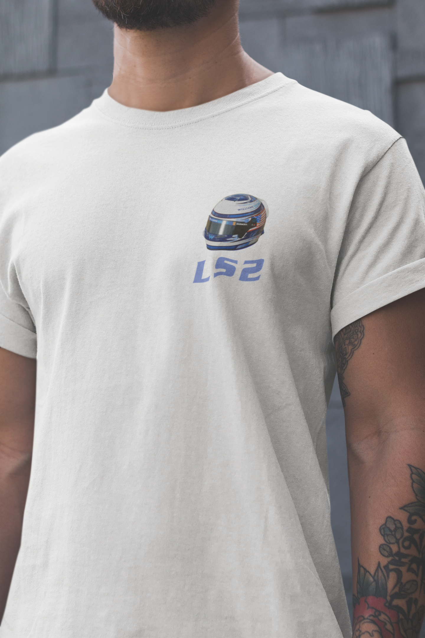 Logan Sargeant 2 LS2 T-Shirt - Williams F1 Helmet, Formula 1 Racing Motorsport