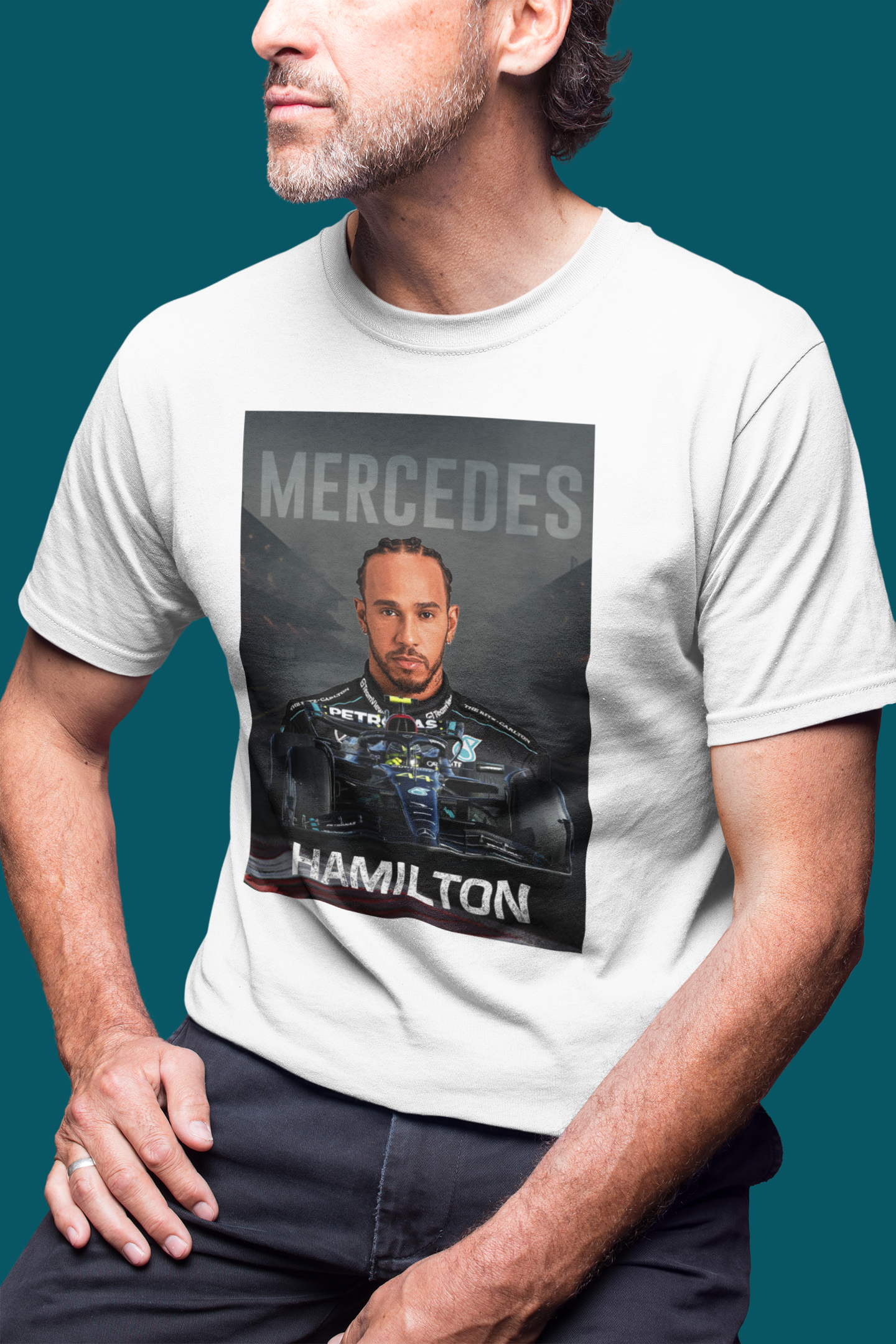 Lewis Hamilton 44 T-Shirt - Mercedes F1 Formula 1 Gift - Racing Team Car