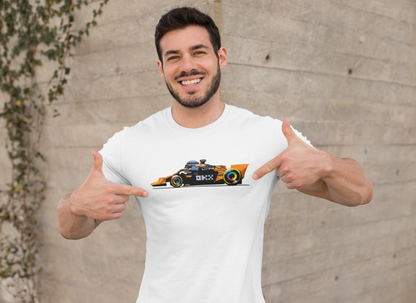 Oscar Piastri 81 McLaren Cartoon Car F1 - Formula 1 T-Shirt - Racing Motorsport