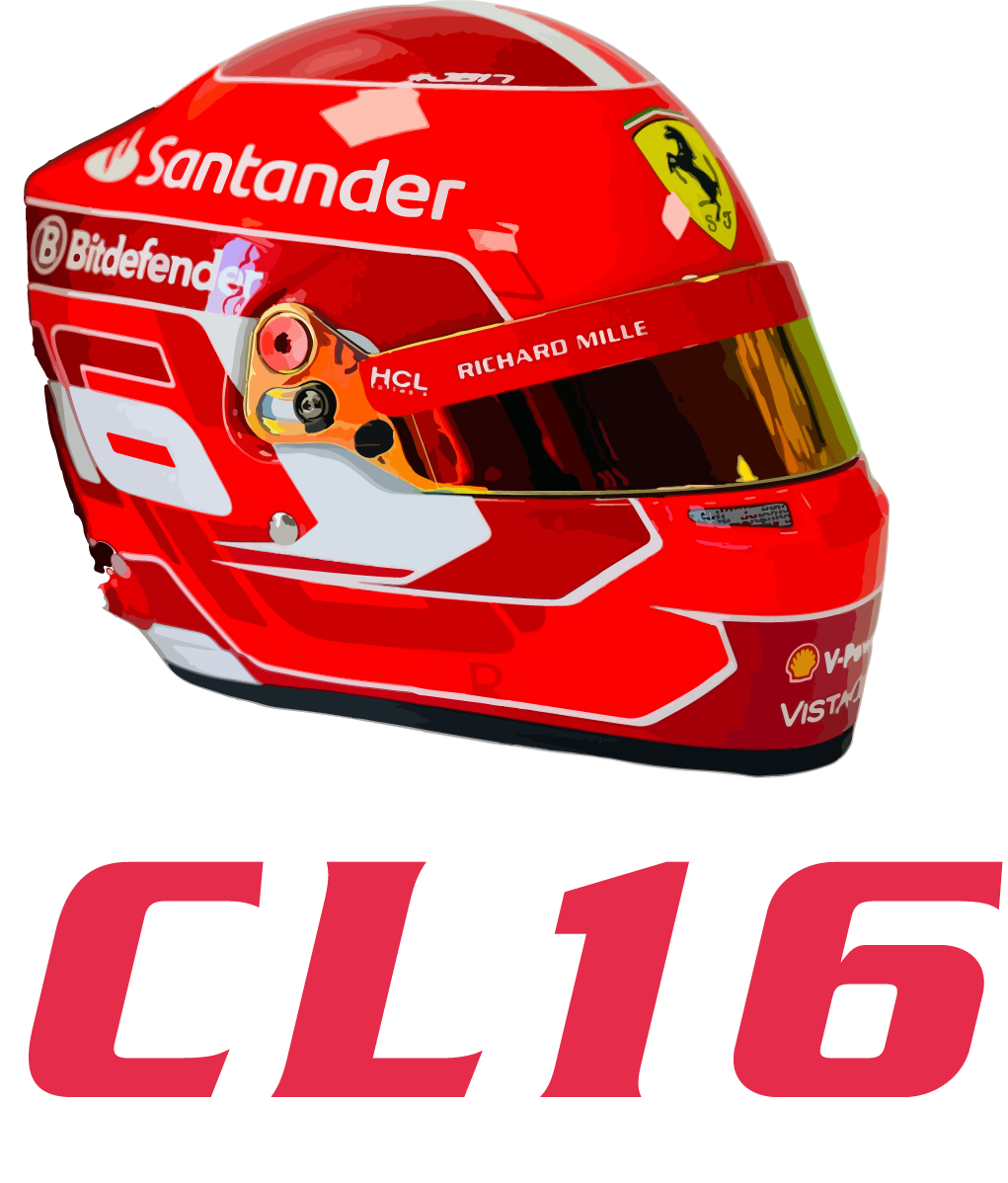 Charles Leclerc 16 CL16 T-Shirt - Ferrari F1 Helmet, Formula 1 Racing Motorsport