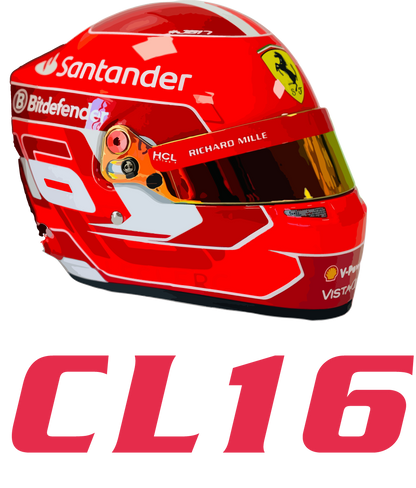 Charles Leclerc 16 CL16 T-Shirt - Ferrari F1 Helmet, Formula 1 Racing Motorsport