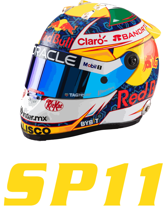 Sergio Perez 11 SP11 T-Shirt - Red Bull F1 Helmet, Formula 1 Racing Motorsport