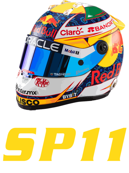 Sergio Perez 11 SP11 T-Shirt - Red Bull F1 Helmet, Formula 1 Racing Motorsport