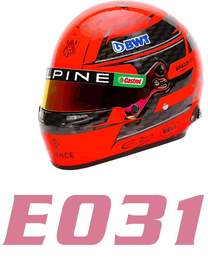 Esteban Ocon 31 EO31 T-Shirt - Alpine F1 Helmet, Formula 1 Racing Motorsport