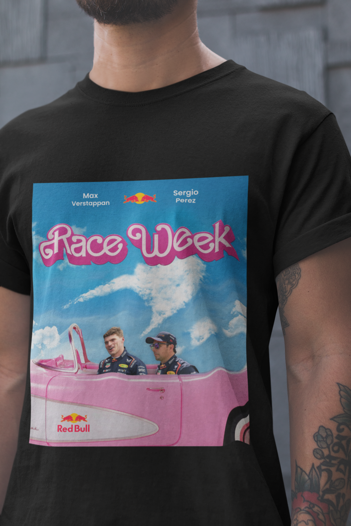 Max Verstappan & Sergion Perez T-Shirt - RedBull F1 Formula 1 Barbie car Funny