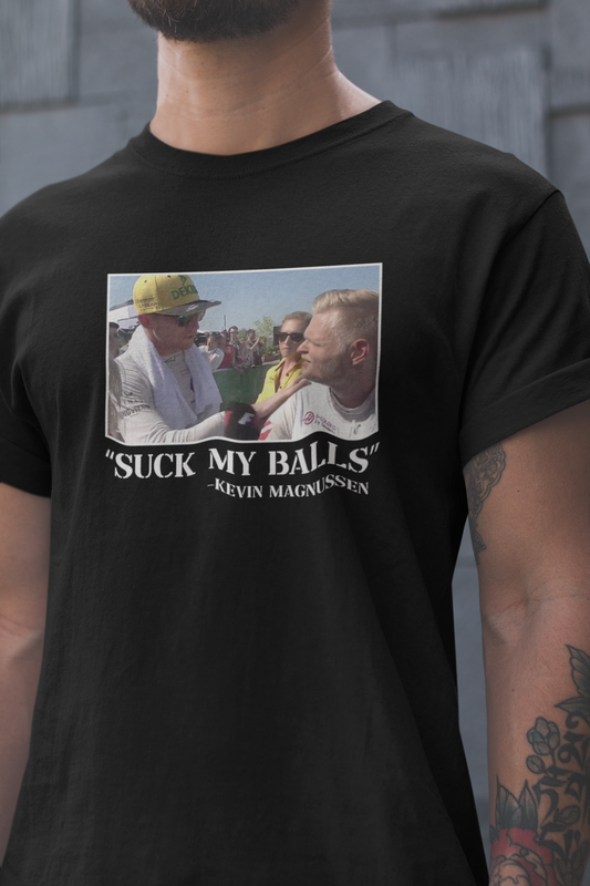 Suck My balls Tshirt - Kevin Magnussen and Nico Hulkenberg Funny Meme - KM20 NH27 Formula 1 F1 Gift Motorsport Grand Prix